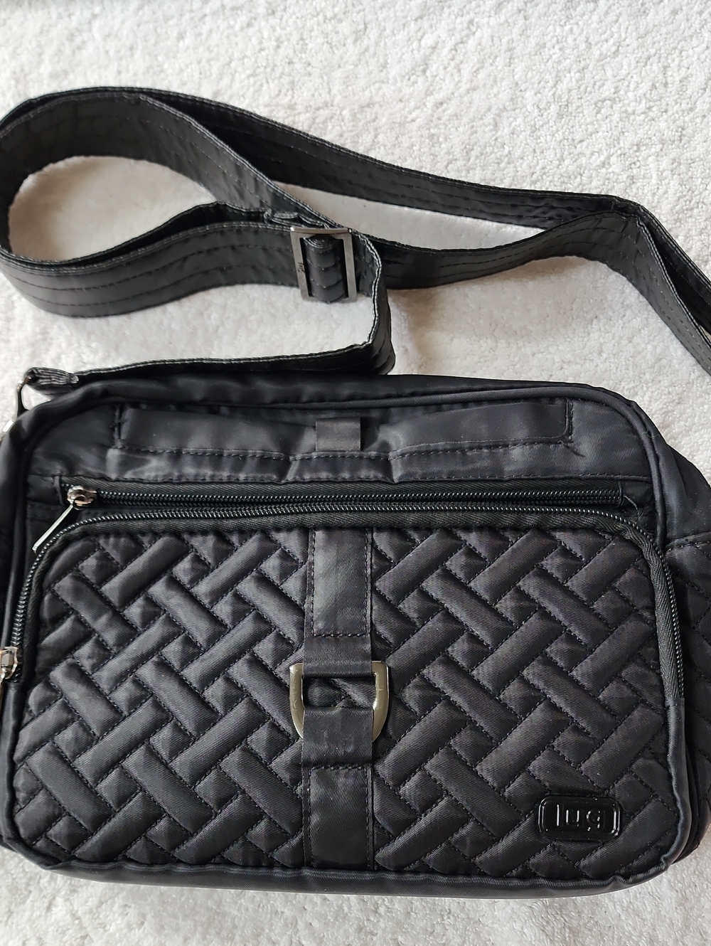 Lug Carousel XL Women's Black Quilted Crossbody Bag